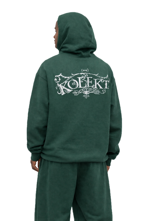 KOLEKT Forest Green Statement Hoodie