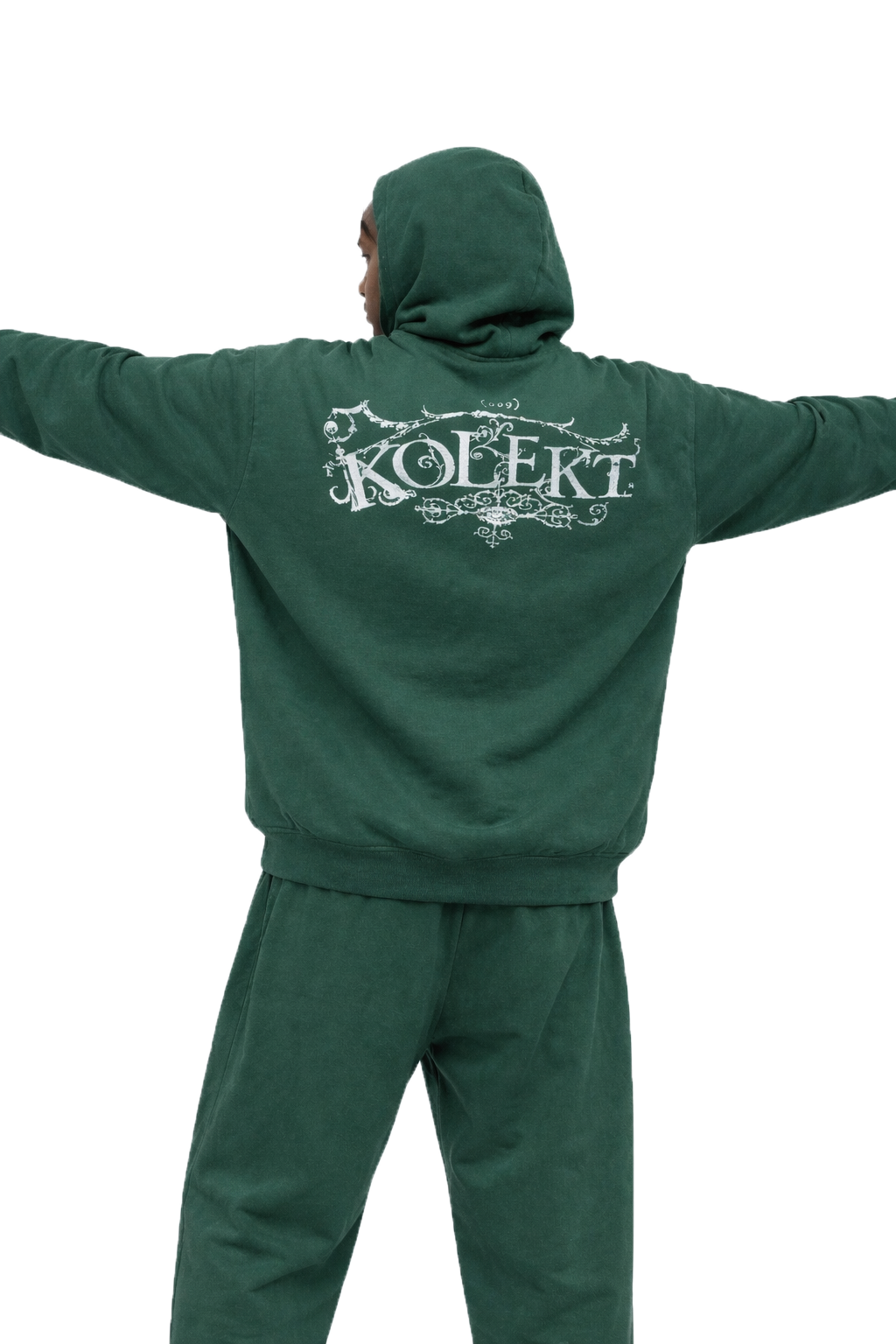 KOLEKT Forest Green Statement Hoodie