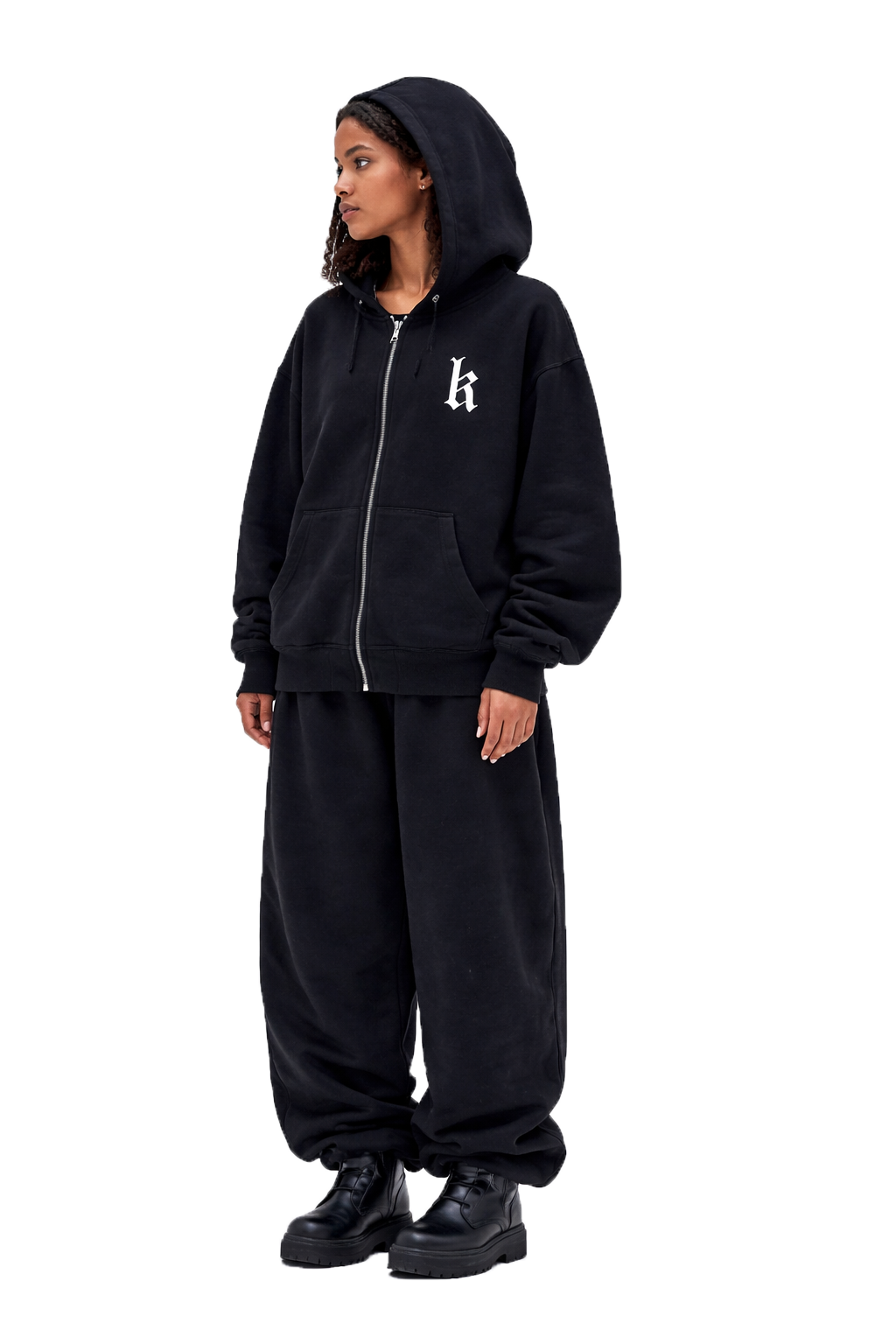 Kolekt apparel co "youki’s " heavyweight zip-up hoodie